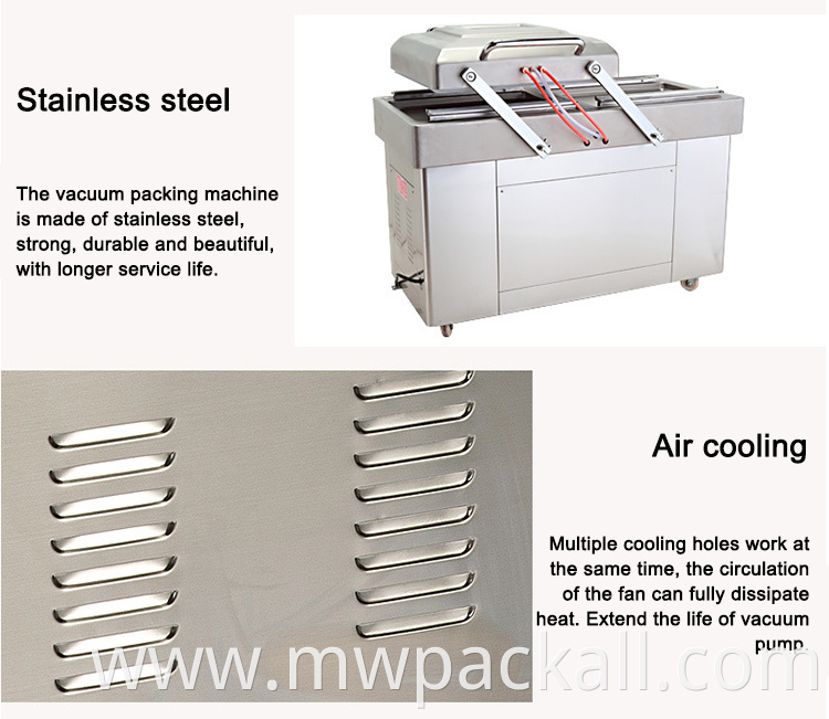 Double chamber vacuum sealer machine , Air-extracting industrial double chamber vacuum sealer packing